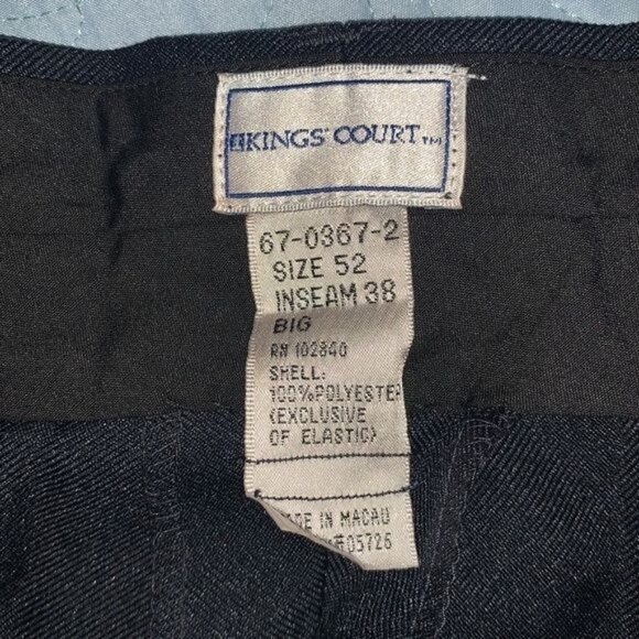 Kings Court Mens Navy Blue Pleated Dress Pants Size 52 Inseam 32.5 100% Polyeste - Picture 2 of 9